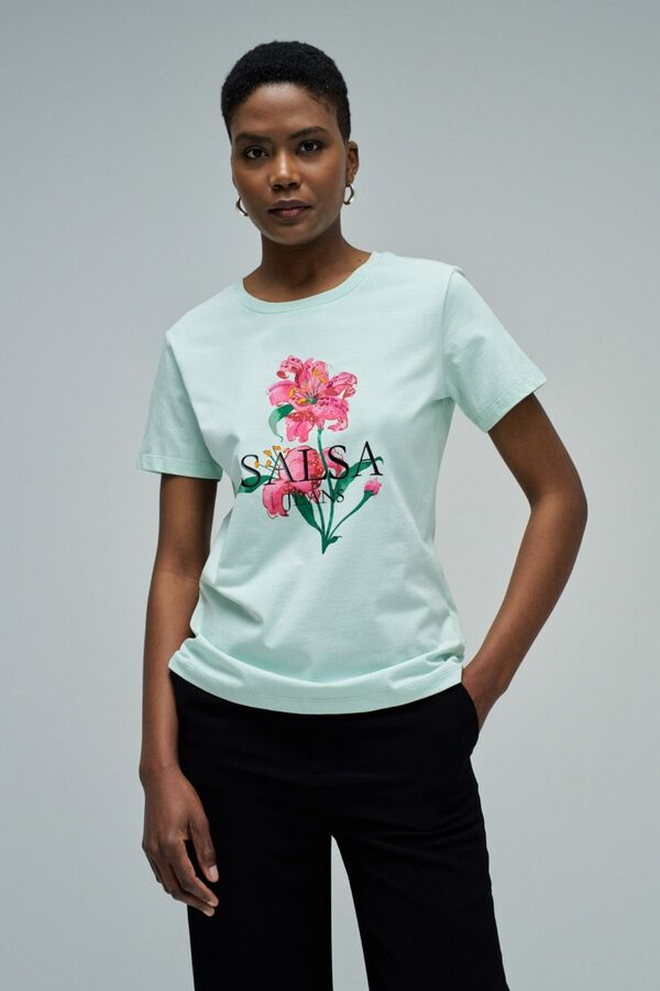 Salsa Jeans Camiseta estampada con logo Verde