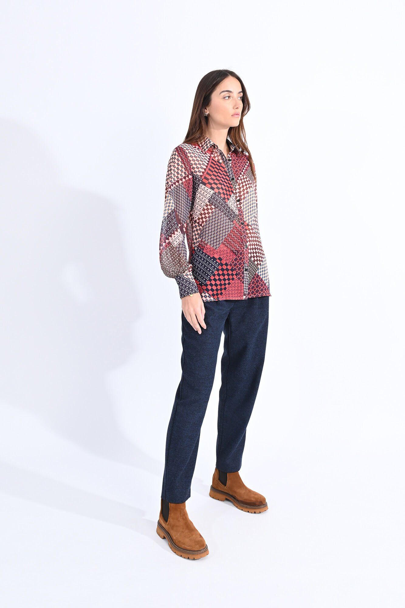 Molly Bracken Camisa vaporosa estampada