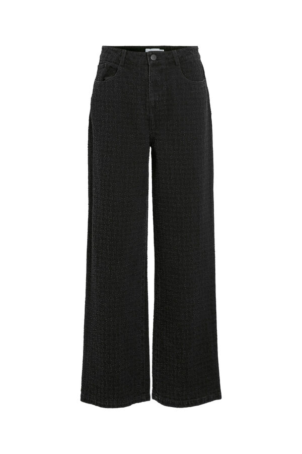 Vila Pantal&oacute;n vaquero cintura alta Negro