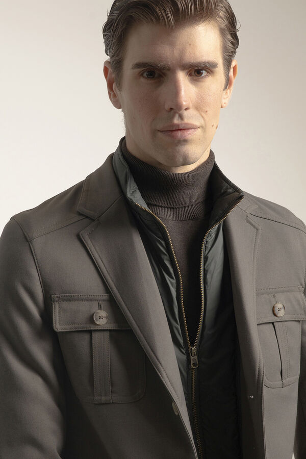 PuroEGO Chaqueta sahariana kaki Kaki