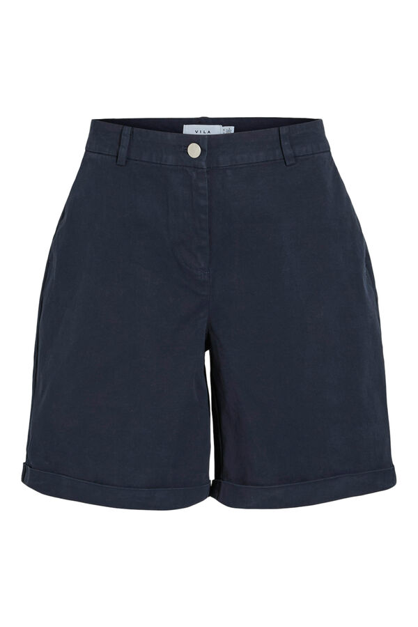 Vila Pantal&oacute;n corto de tiro alto tipo chino Azul marino