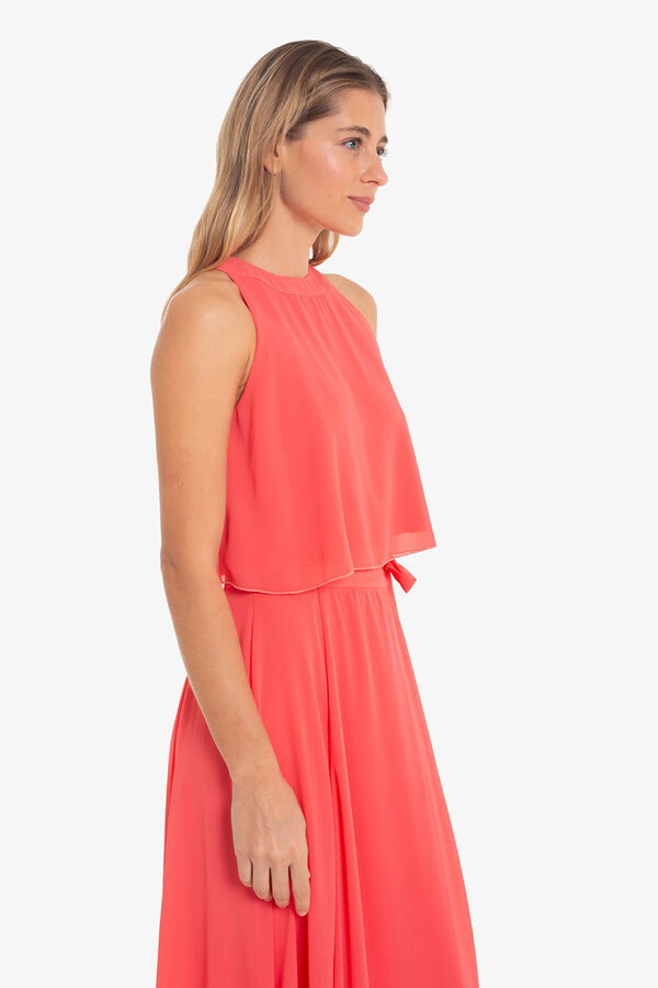 Cuplé Crop top gasa Coral