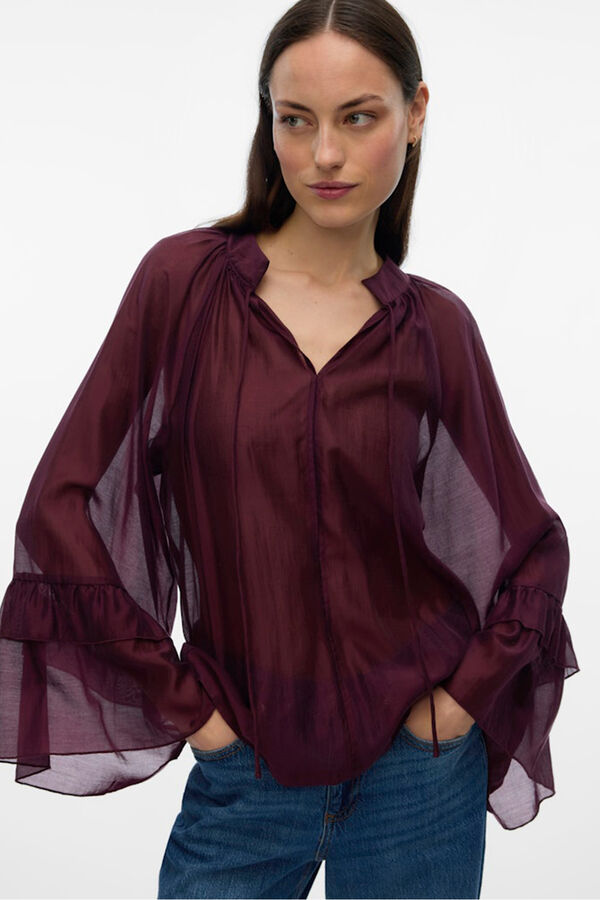 Vero Moda Blusa manga de volantes Morado