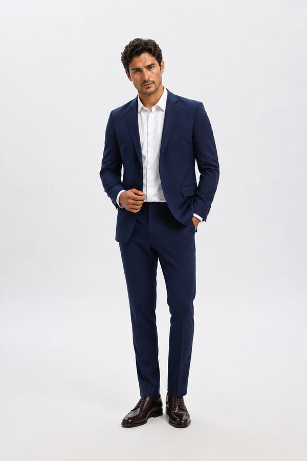 Selected Pantal&oacute;n de traje Slim Fit Azul marino