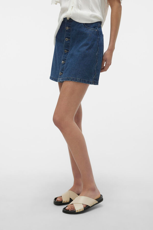 Vero Moda Falda corta vaquera Azul marino