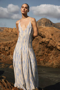 Selected Femme Vestido longo estampado com alças