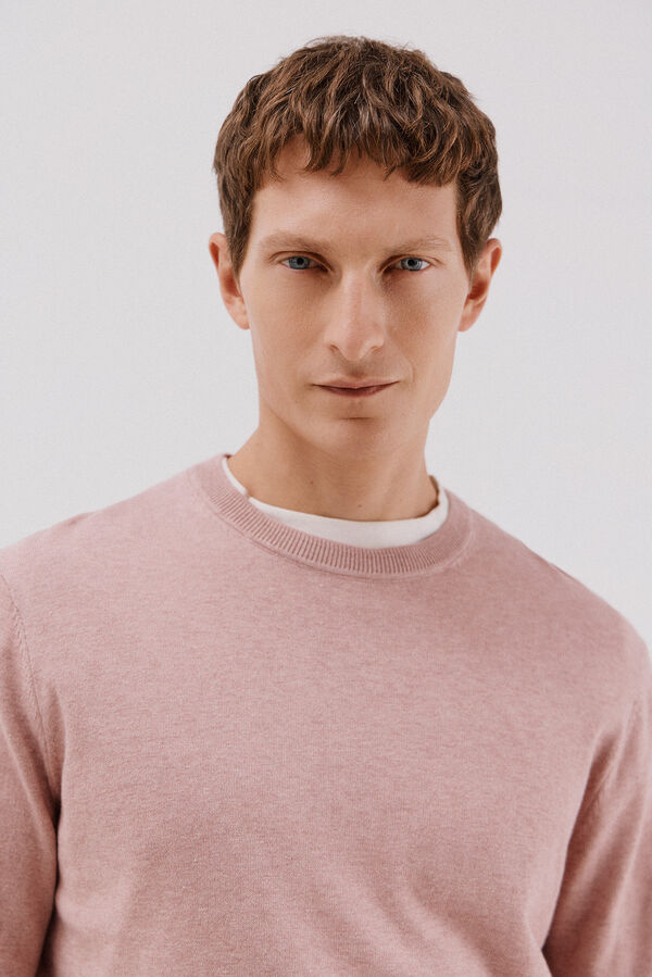 Cortefiel Jersey algod&oacute;n cashmere cuello caja Rosa