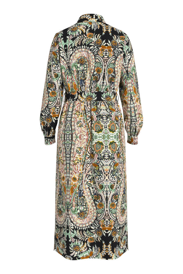 Vila Vestido camisero midi estampado Negro