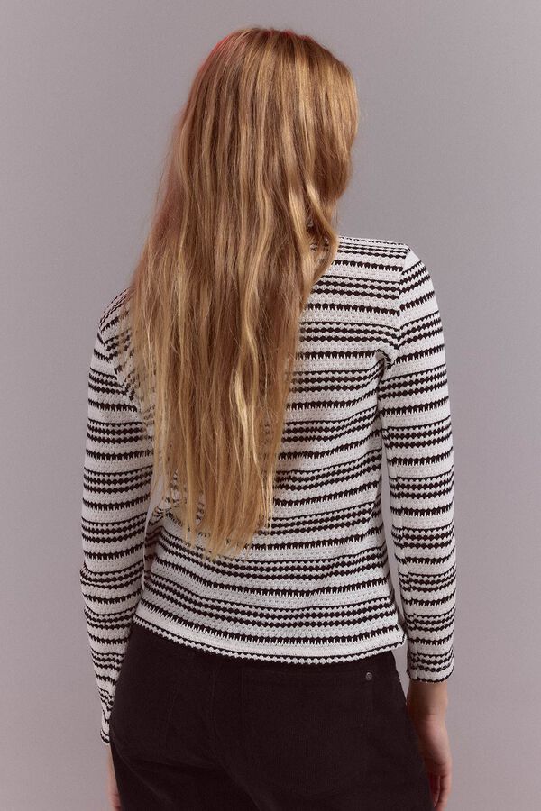 Slowlove Top rayas Estampado blanco