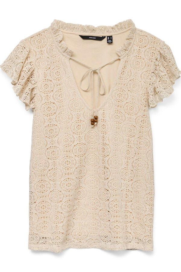 Vero Moda Top vazado com mangas franzidas Cinzento