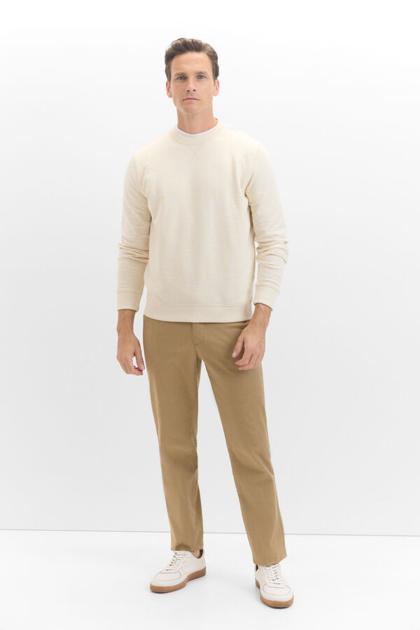 Cortefiel Sweatshirt gola caixa Ecru