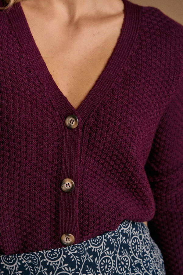 Pol&iacute;n Et Moi Cardigan berenjena Gimone Vino