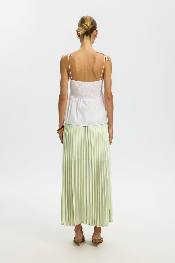 Selected Saia comprida plissada Verde