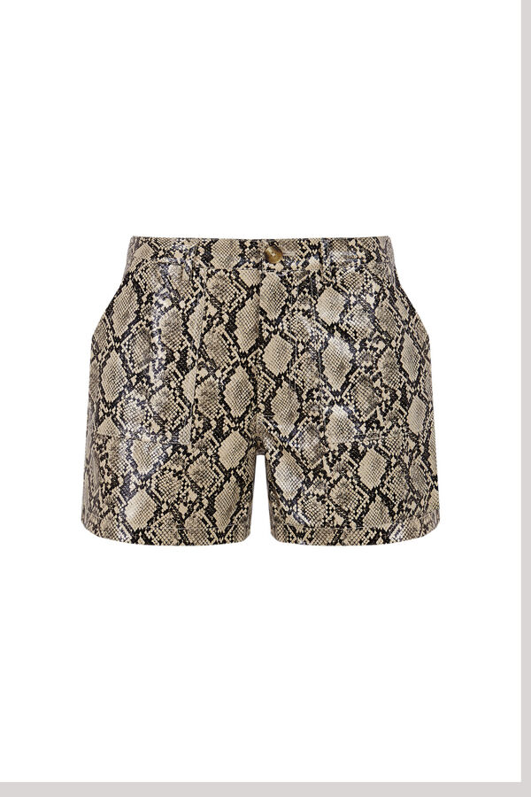 Slowlove Shorts de polipele cobra Impress&atilde;o