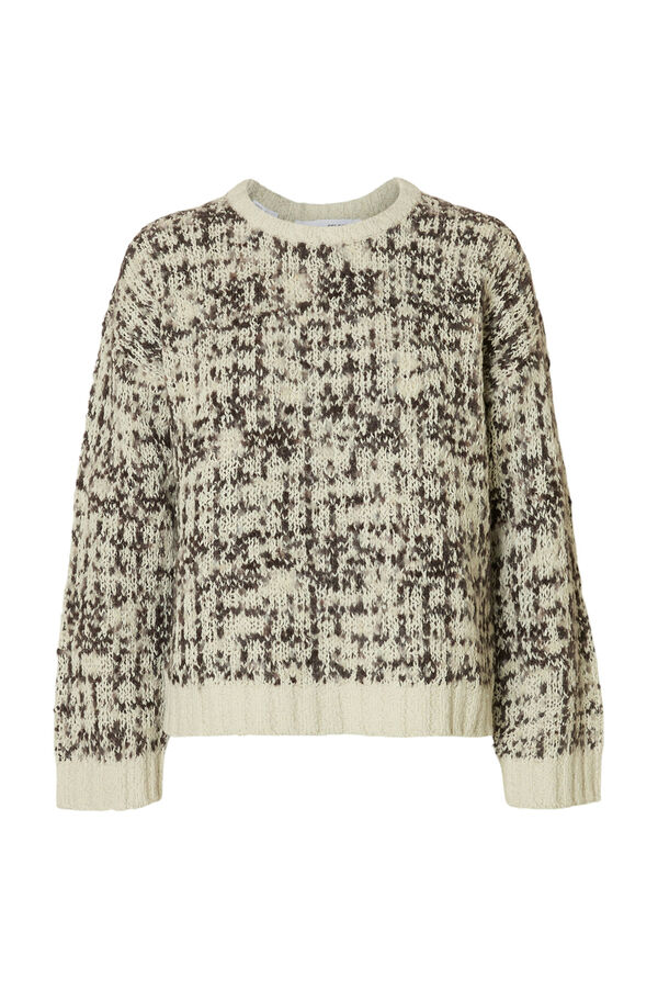 Selected Jersey lana cuello caja Gris