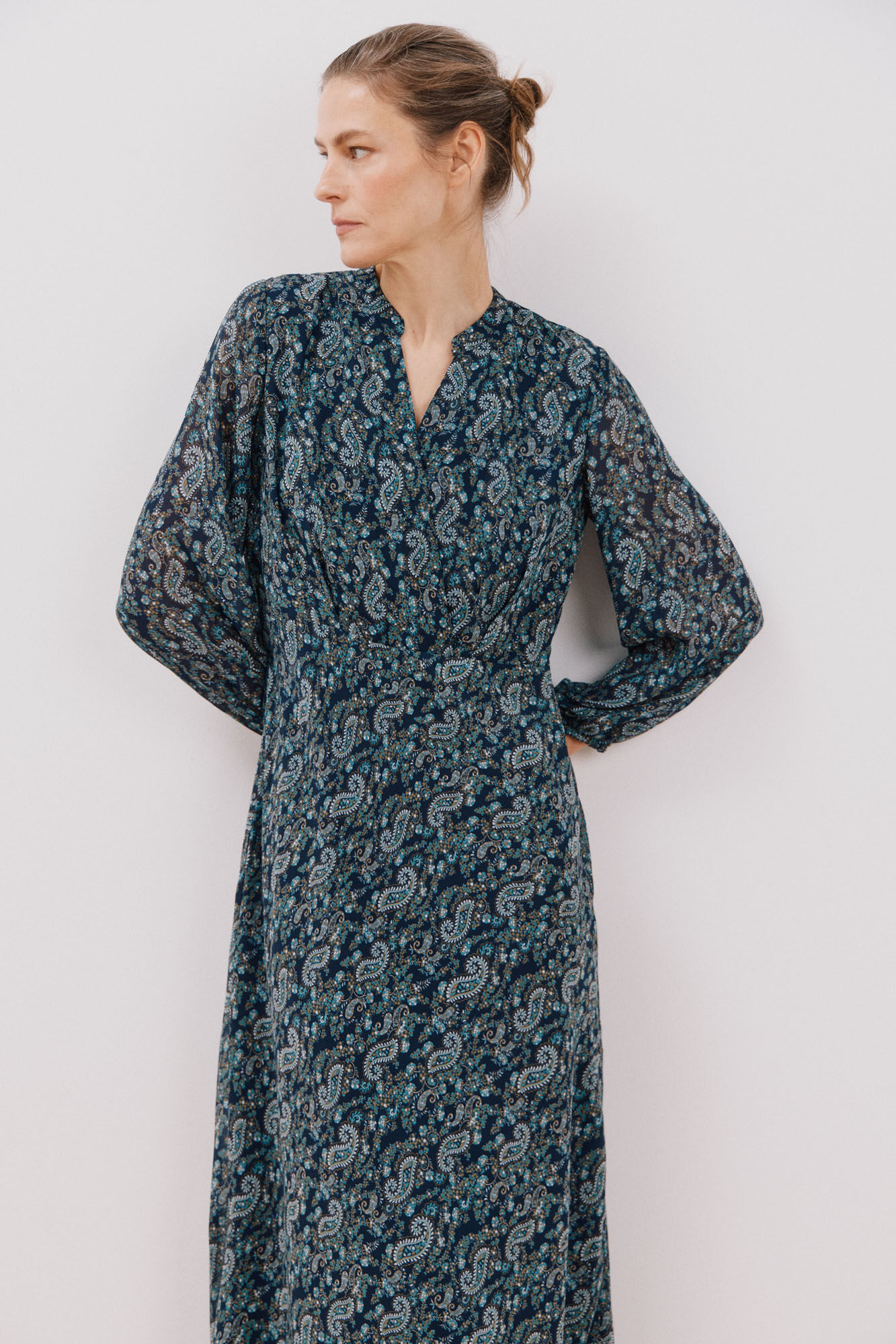 Cortefiel Vestido estampado fluido