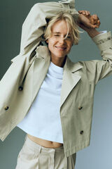 Selected Gabardine curto 100% algod&atilde;o Tostado