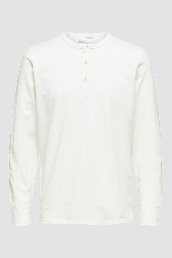 Cortefiel T-shirt de homem manga comprida Branco