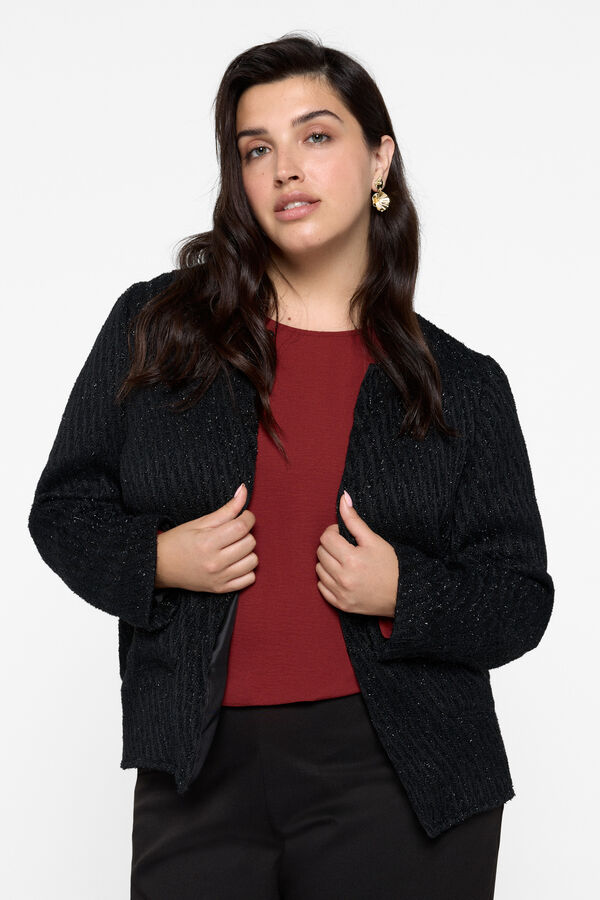 Vero Moda Curve Americana de lurex talla grande Negro