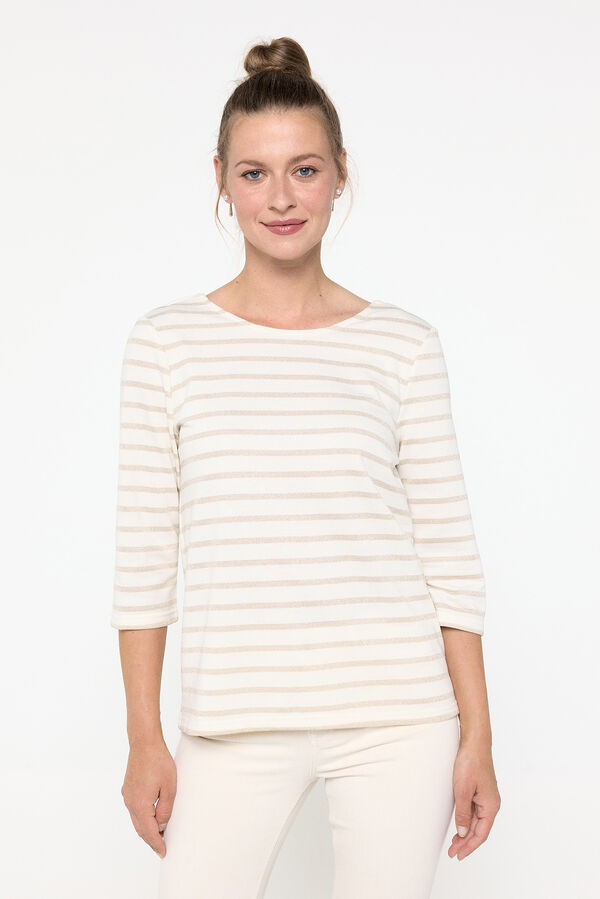 Vero Moda Top de algod&atilde;o com manga 3/4 e gola redonda  Cinzento