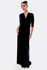 Cupl&eacute; Maxi vestido con nudo Negro