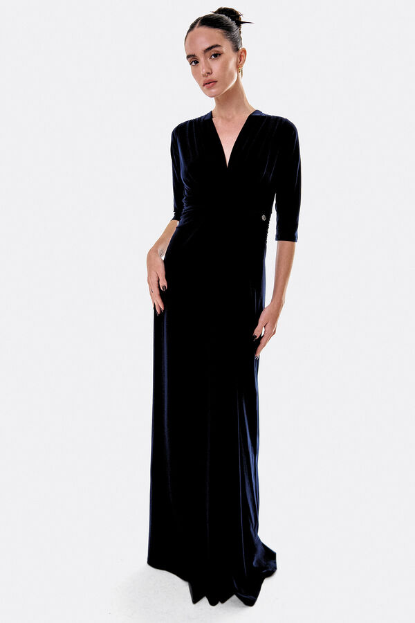 Cupl&eacute; Maxi vestido con nudo Negro