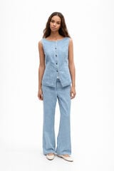 Object Colete denim &agrave;s riscas Azul