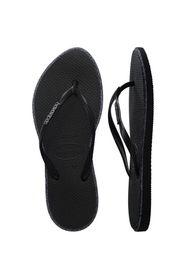 Havaianas Sand&aacute;lias Slim Point Glitter Preto