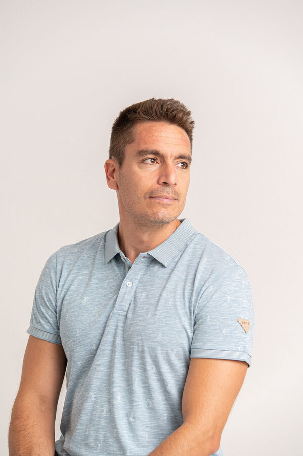 Privata Camisa polo de manga curta "bicicletas" Azul