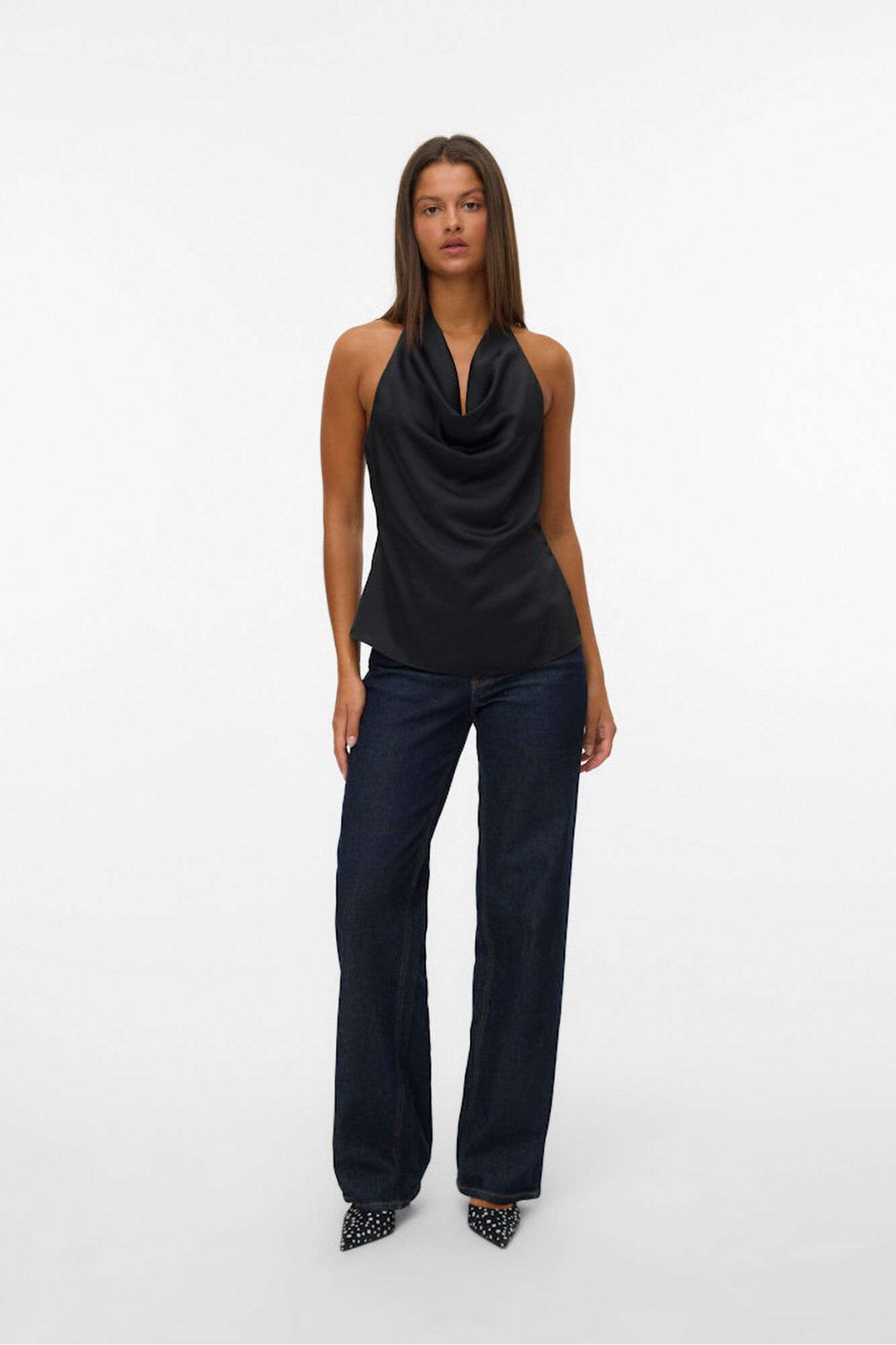 Vero Moda Top satinado atado al cuello