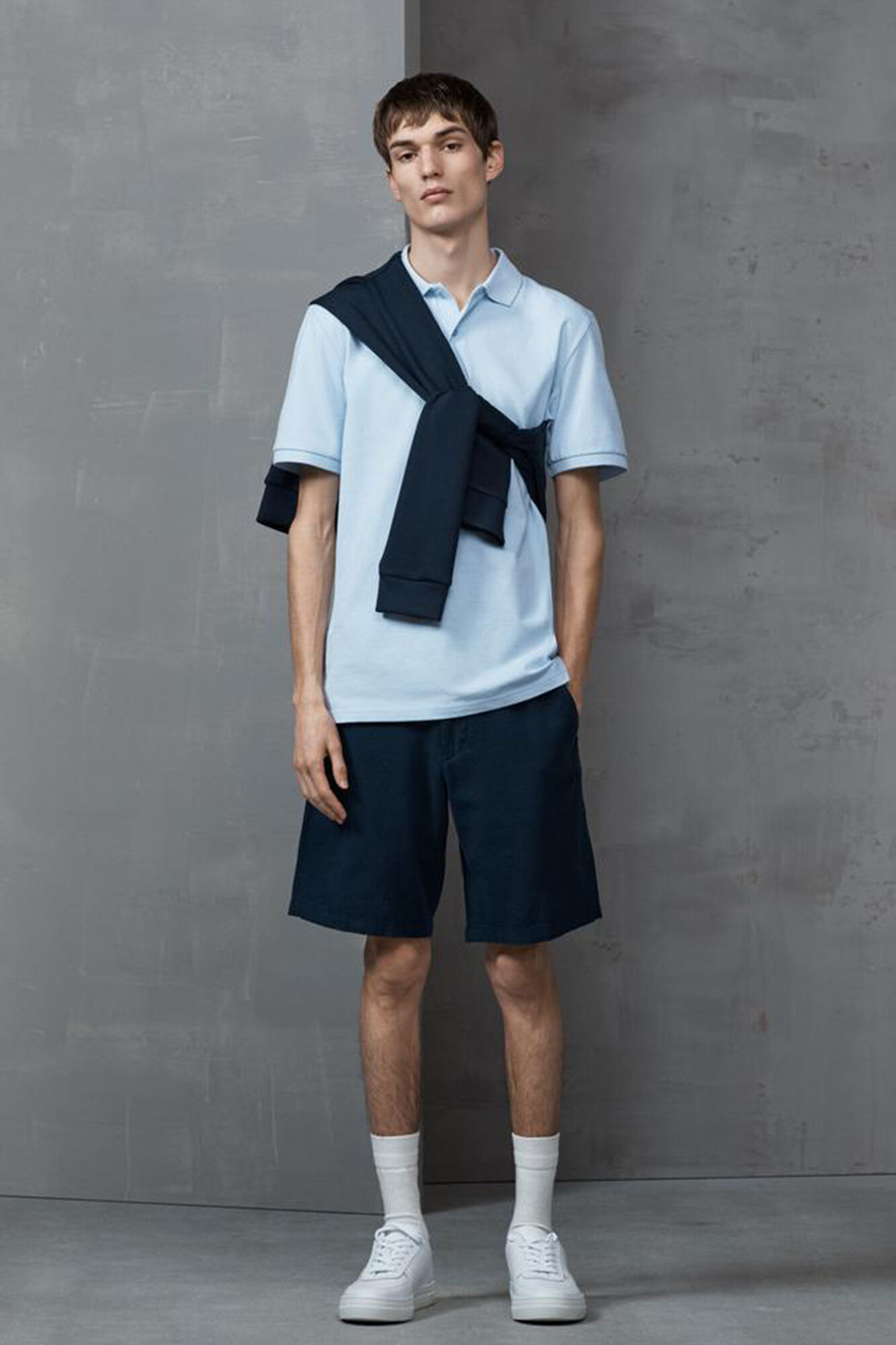 Selected Polo Slim Fit de manga curta confeccionada em algod&atilde;o org&acirc;nico