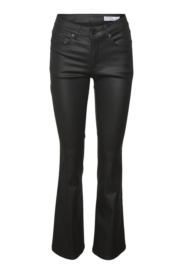 Vero Moda Jeans flared de mujer efecto polipiel Negro