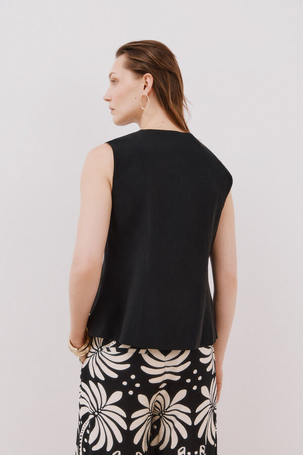 Cortefiel Colete gola redonda Preto