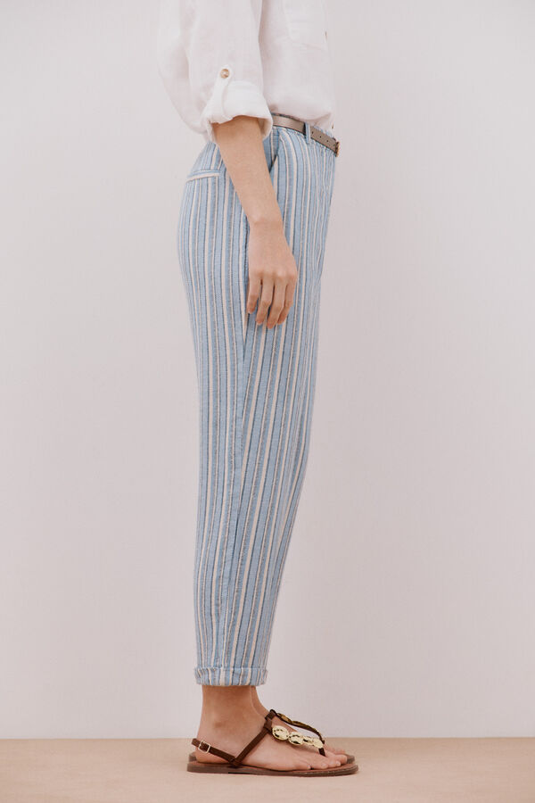 Cortefiel Cal&ccedil;as de linho Azul