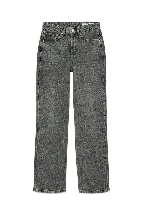 Vero Moda Vaquero recto tiro alto Gris