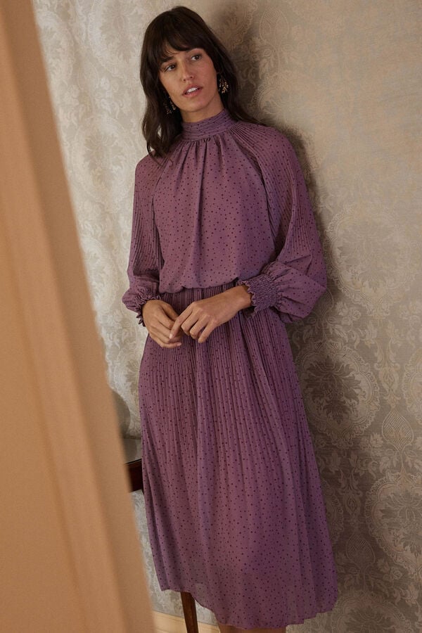 Pol&iacute;n Et Moi Vestido longo Carlita Roxo