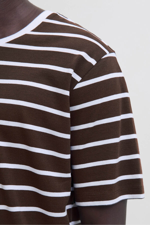 Jack & Jones Camiseta rayas Marr&oacute;n oscuro