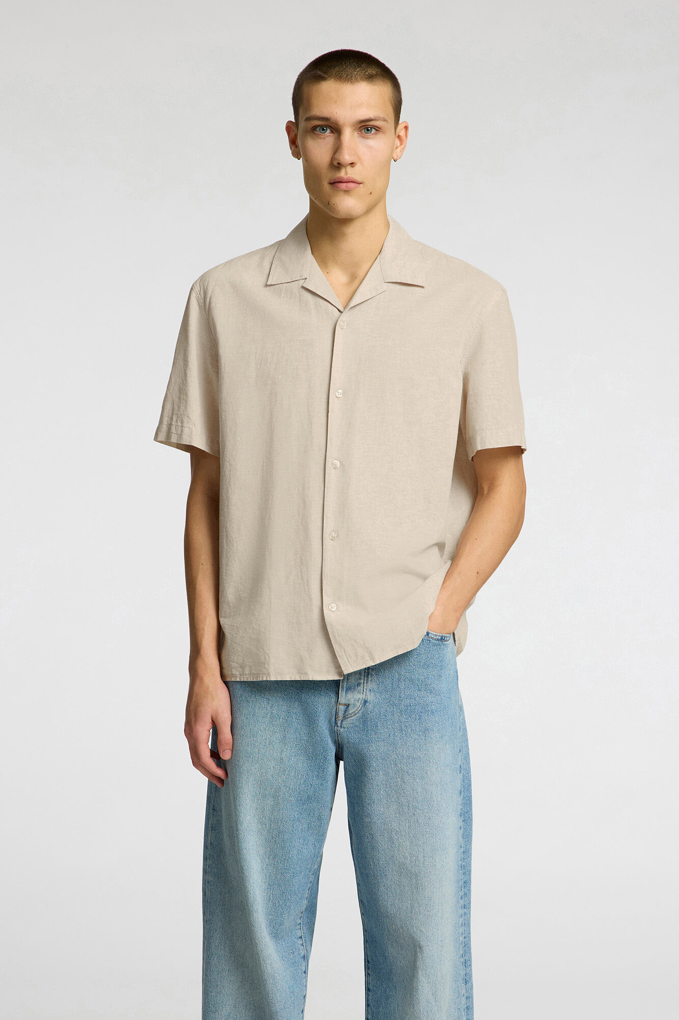 Selected Camisa de linho de manga curta