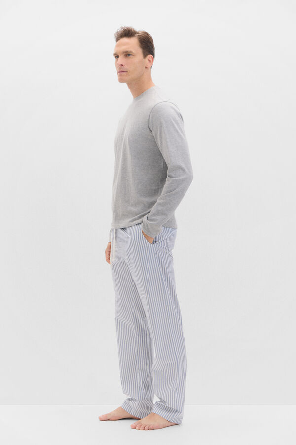 Cortefiel Set de pijama punto y tela Gris oscuro
