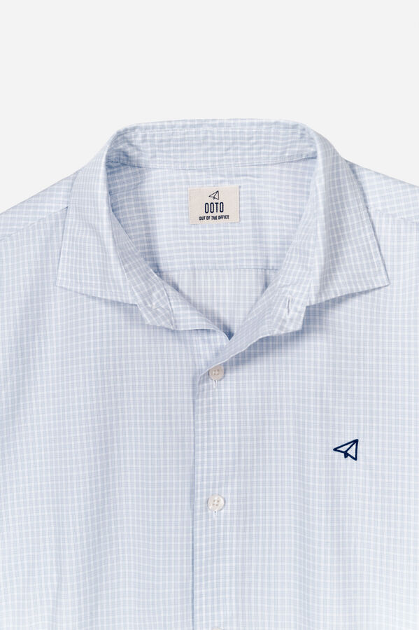 OOTO Camisa de popelina de manga comprida Azul