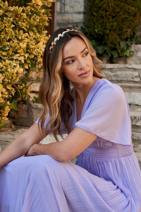 Pol&iacute;n Et Moi Vestido largo con plisados Turquesa