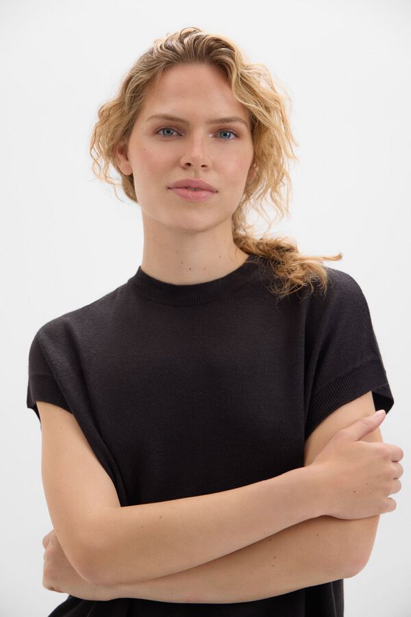 Cortefiel Chaleco tacto suave Negro