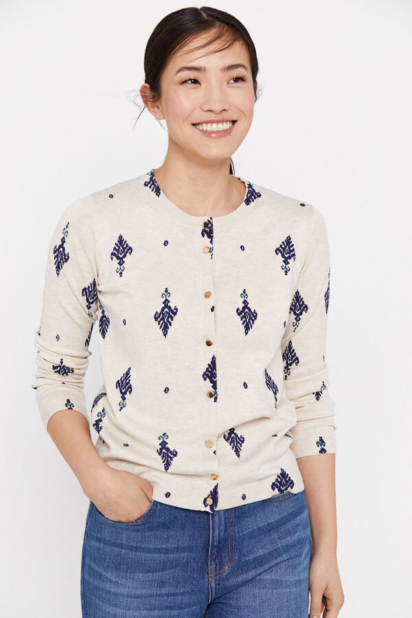 Cortefiel Chaqueta punto estampada Estampado azul