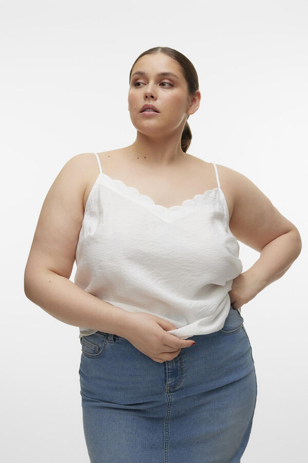 Vero Moda Curve Top singlet (tamanho grande)  Branco
