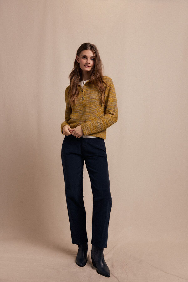 Slowlove Jersey polo jaspeado Dorado
