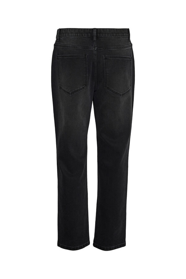 Vero Moda Jeans retas de cintura m&eacute;dia Preto