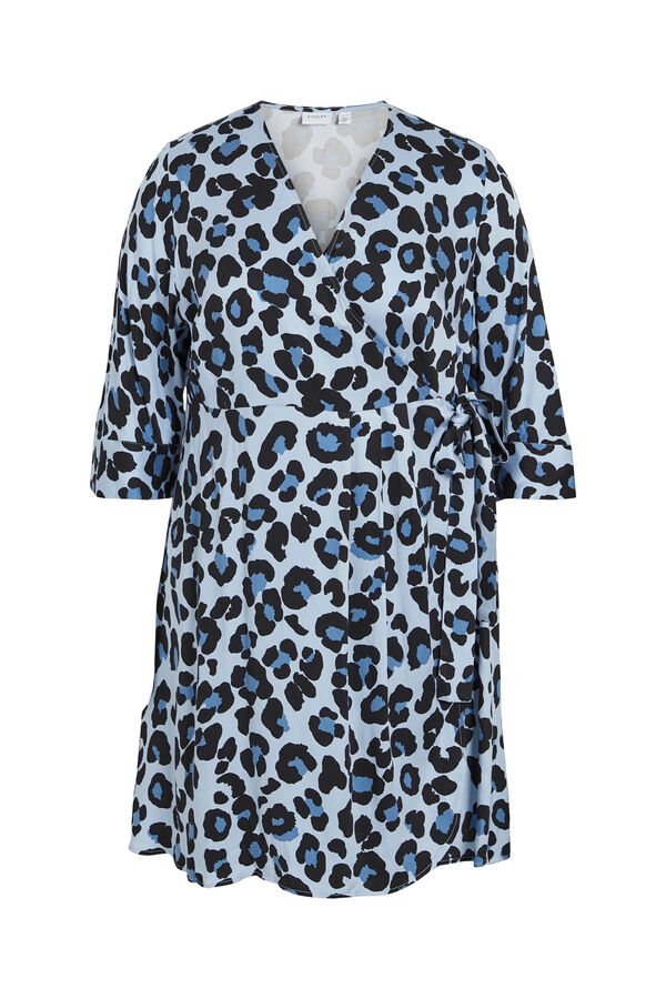 Evoked by Vila Vestido cruzado animal print curve Blanco