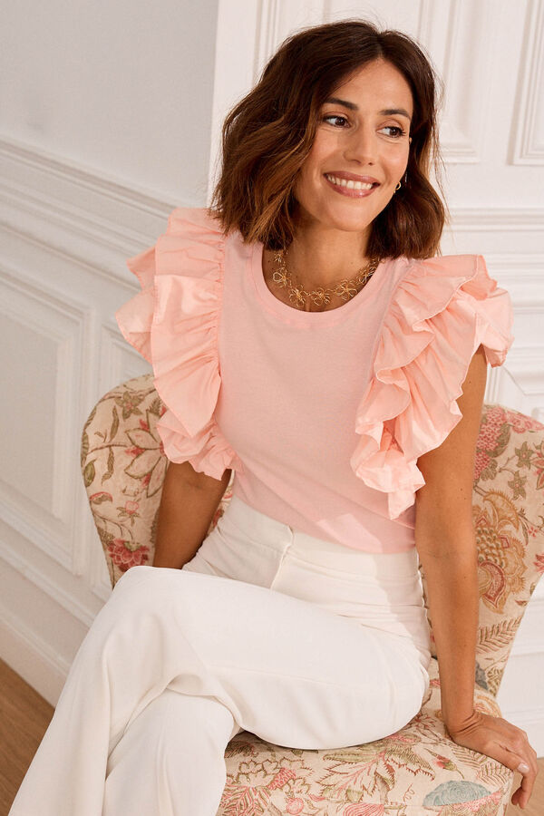 Pol&iacute;n Et Moi Camiseta con volantes Odelia Coral