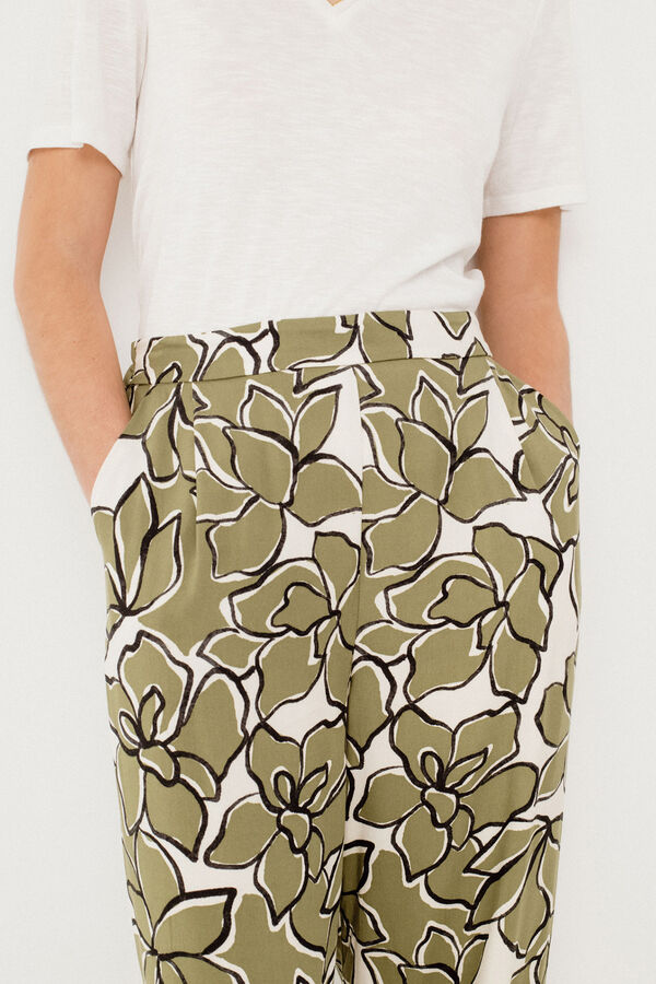 Vila Printed flowing trousers Verde