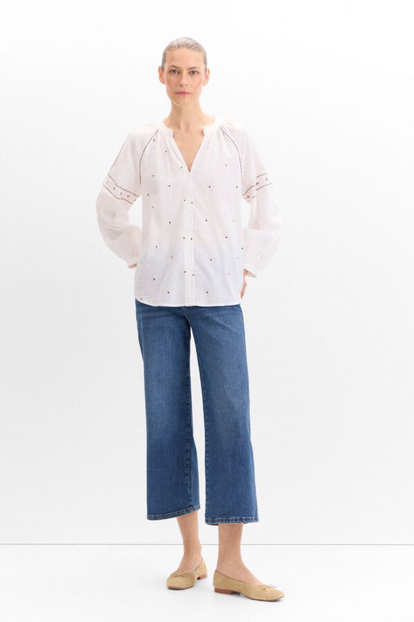 Cortefiel Blusa bordada floral Multicolorido